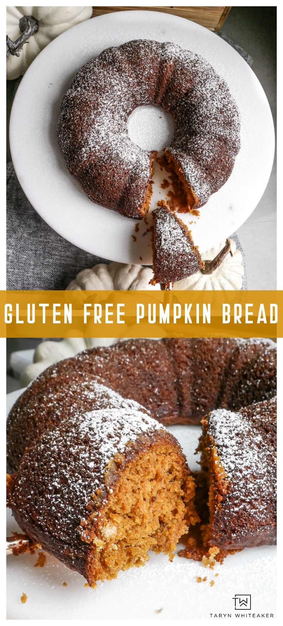 Get this delicious gluten free pumpkin bread recipe that is so light and fluffy! All your guests will love it. 