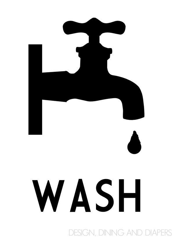 free bathroom printable wall art -Wash Graphic_Black