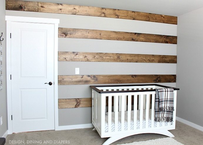 DIY Wood Striped Wall Tutorial - Learn how to install a wood accent wall with stripes!