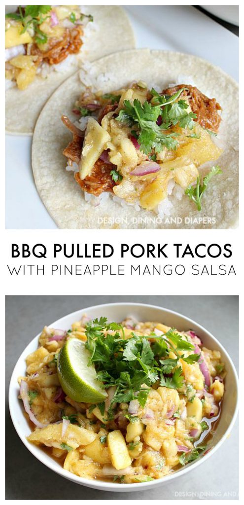 Easy Pulled Pork Tacos with Pineapple Mango Salsa - Taryn Whiteaker Designs