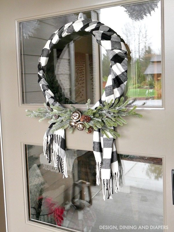 Black and White Buffalo Check Wreath 