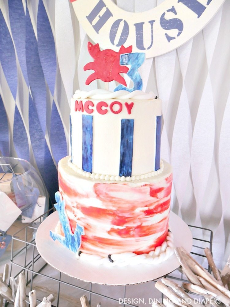 Over the top two-tier nautical themed birthday cake!