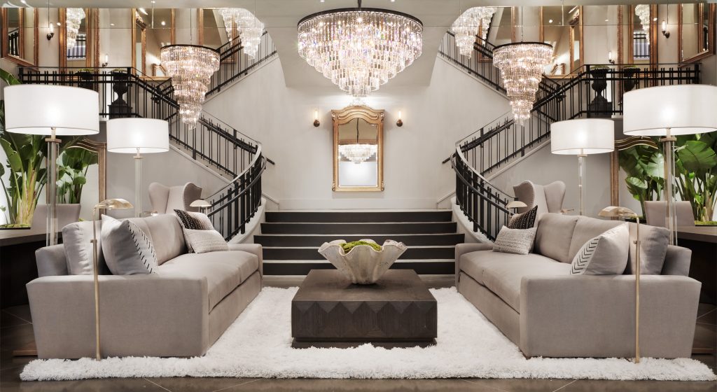 Restoration hardware store family room