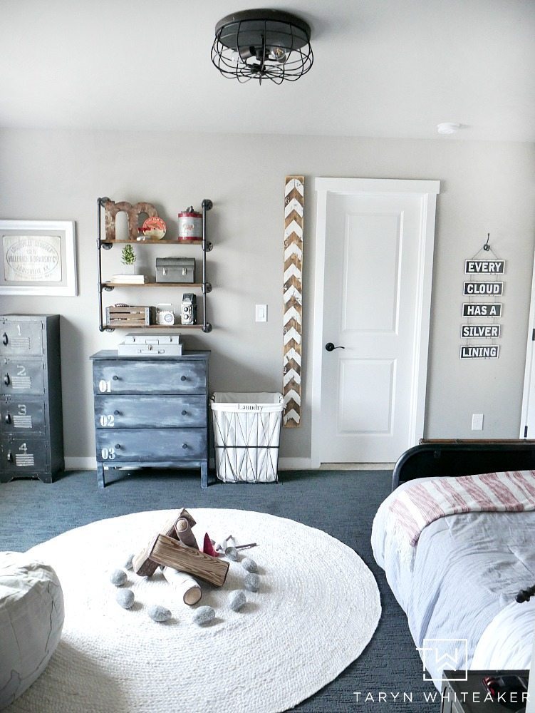 Black and Navy Rustic Boy Room Decor 