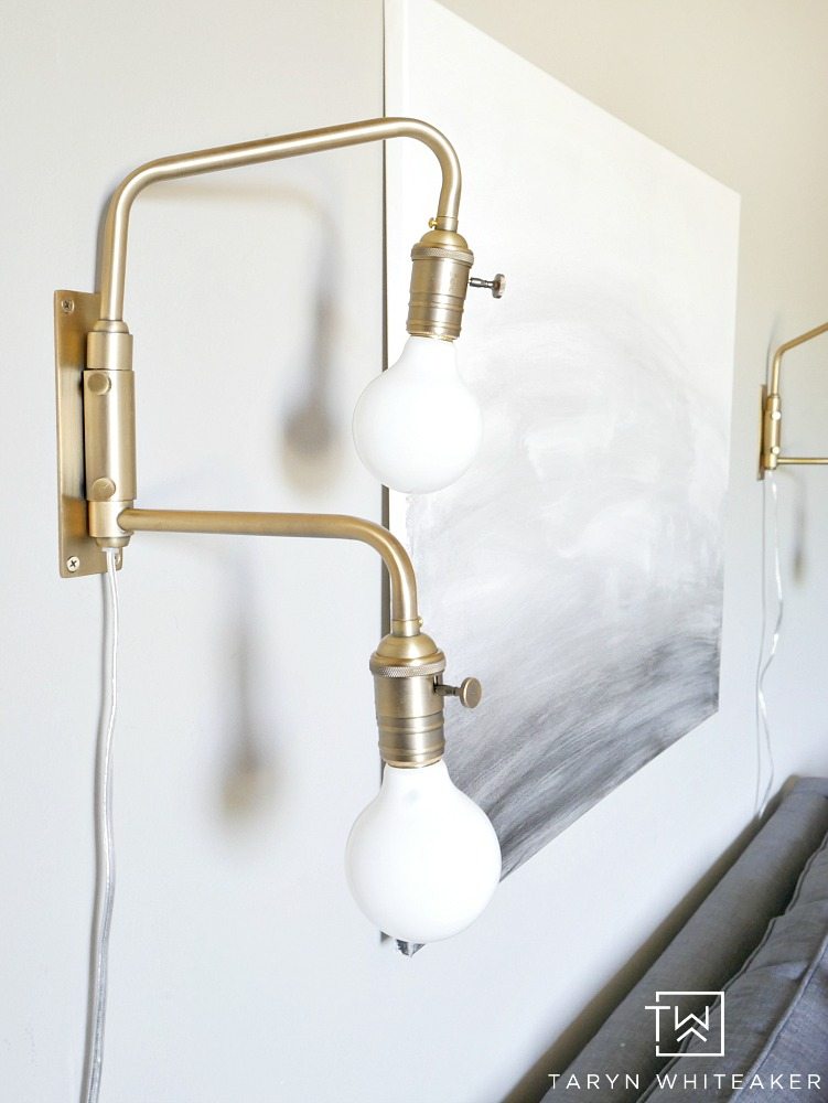 Industrial Gold Wall Sconces paired with boho chic decor