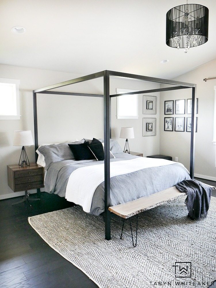 Master Bedroom Update - Steel Canopy Bed and Bedding ...