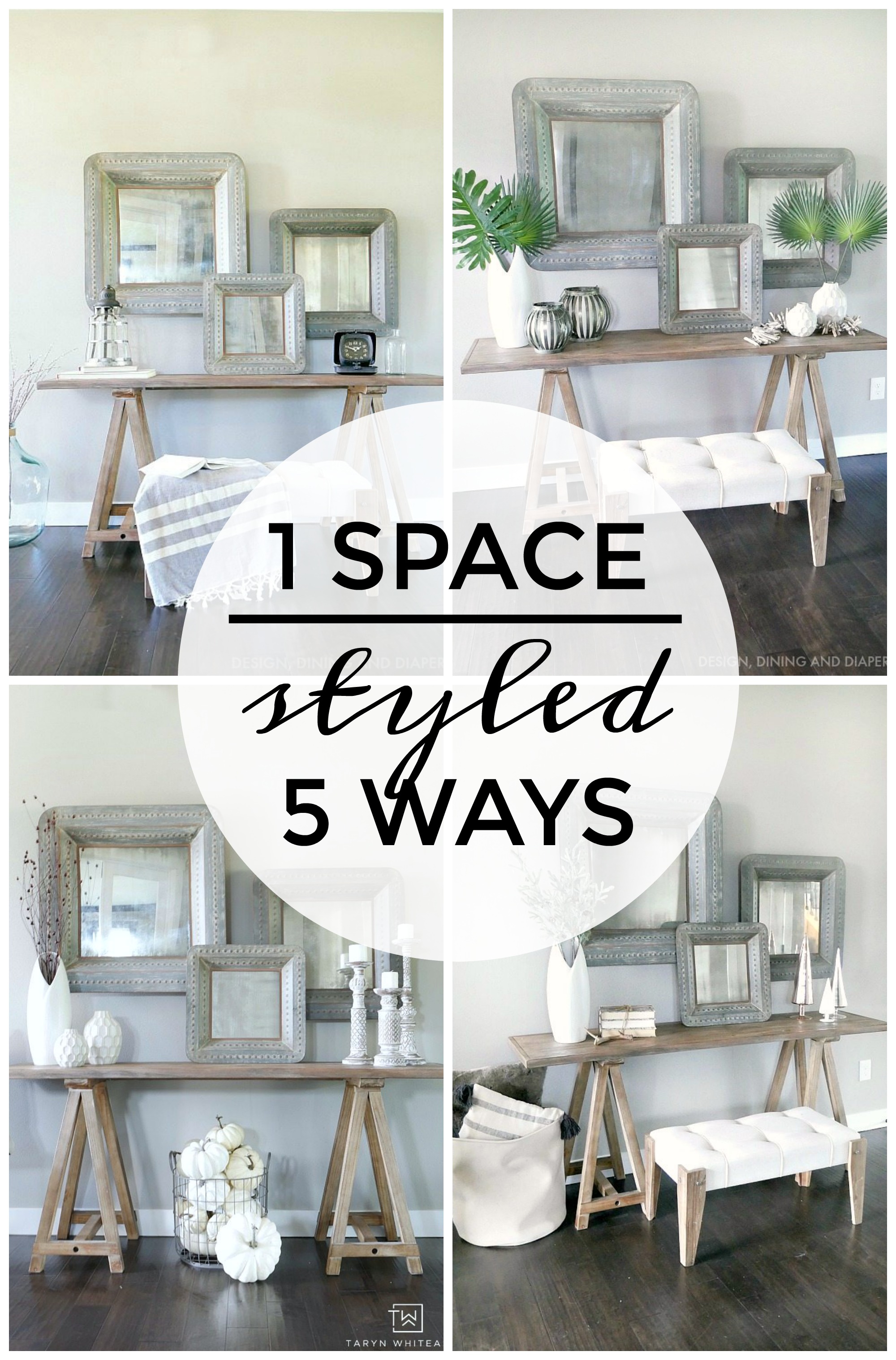 One Space Styled Different Ways - Learn how to make subtle tweaks to your home decor for each season without going overboard! 