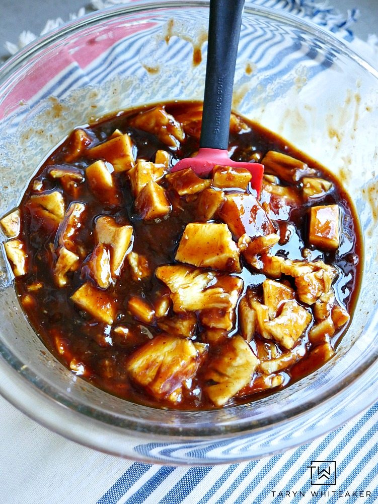 Try this easy Crock Pot BBQ Teriyaki Chicken with pineapple! Such an easy dinner recipe that is quick to throw in the pot and serve with rice!