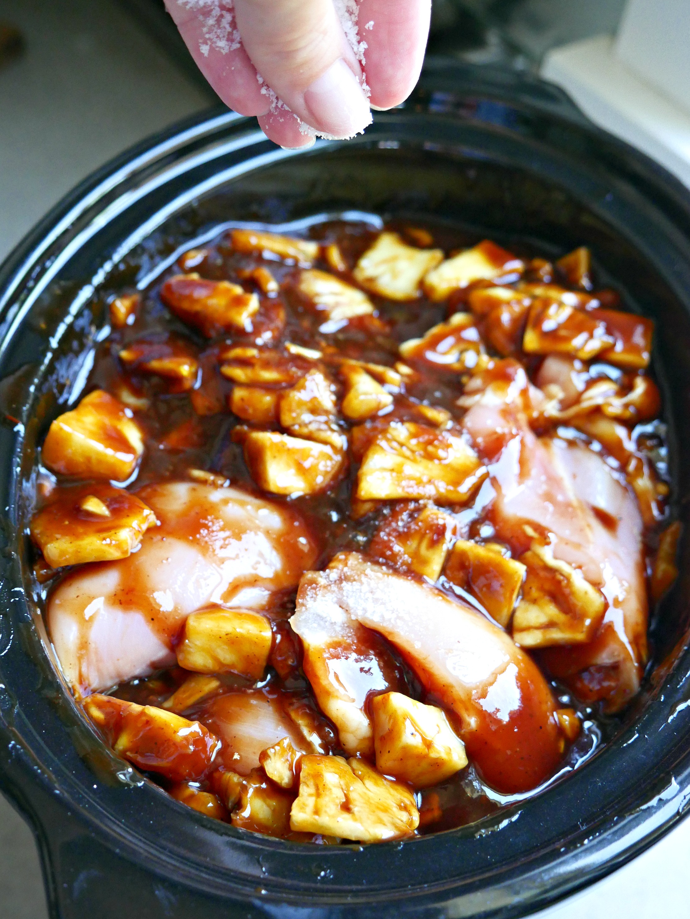 Slow Cooker BBQ Teriyaki Chicken with Pineapple - Taryn Whiteaker Designs