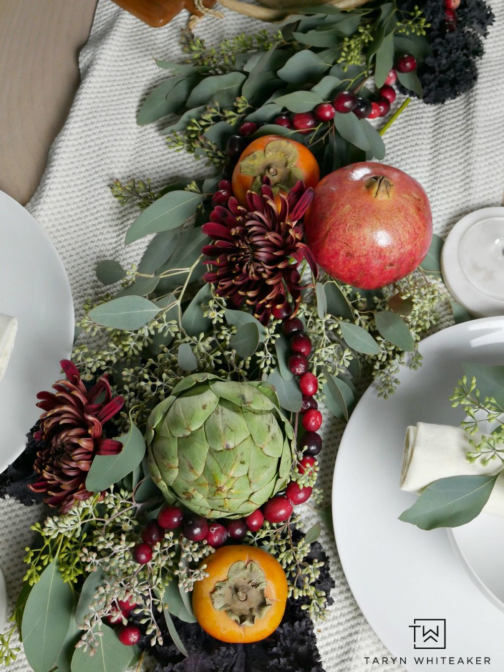 Thanksgiving Tablescape Featuring Cranberries