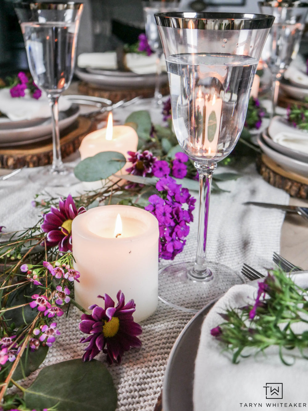 Simple and Sweet Valentine's Day Table filled with fresh greenery and pops of pink!