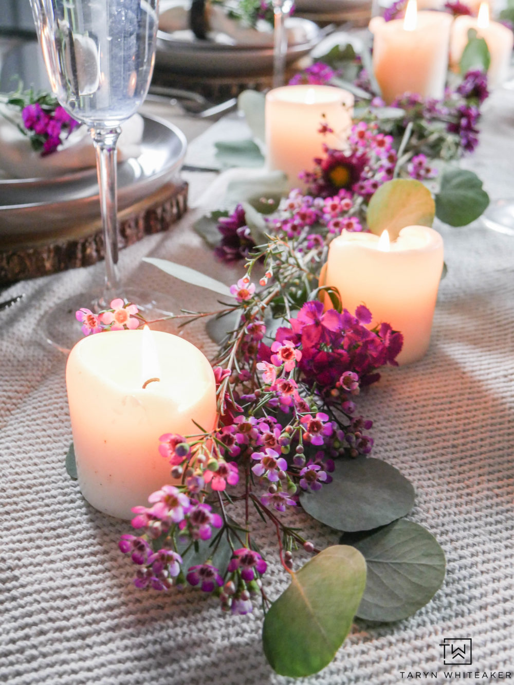 Create this romantic and fresh Floral Valentine's Day Table using a mixture of whimsical greenery and pops of pink flowers. Perfect for the whole family or a galentine's day gathering!