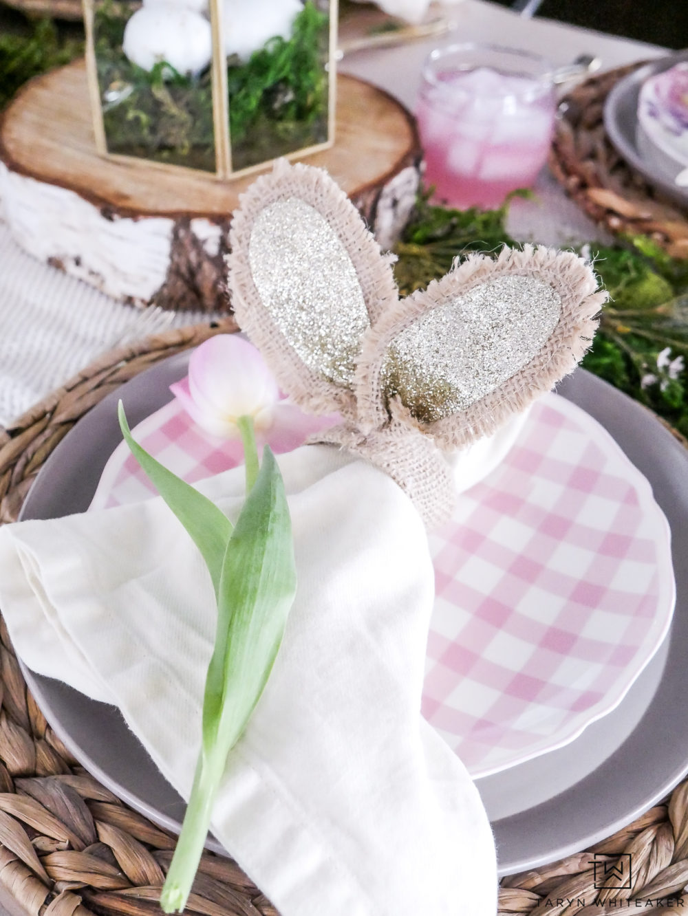 Bunny Ear Napkin Rings makes this sweet Easter Table complete!