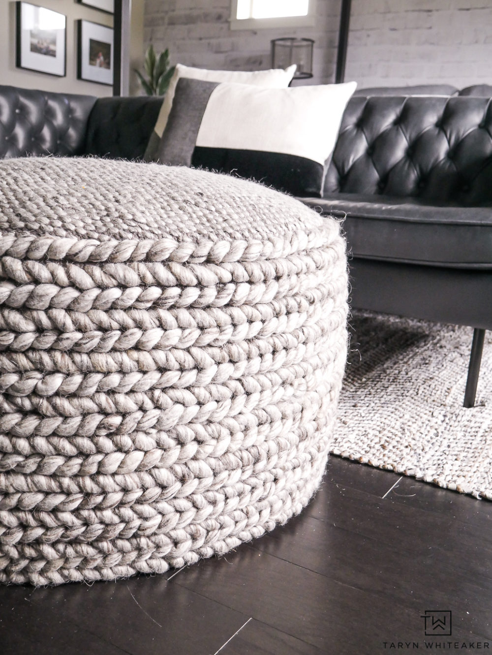 Bring texture and functionality to your space by adding a large woven ottoman ! Love the cozy look and feel. 