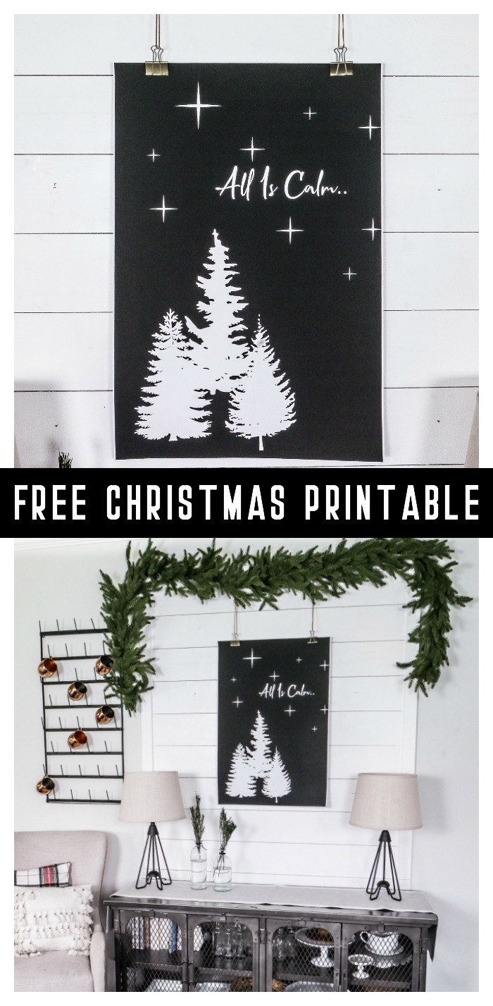 Recreate this Christmas Display by downloading your own free Christmas printable to hang in your own home!