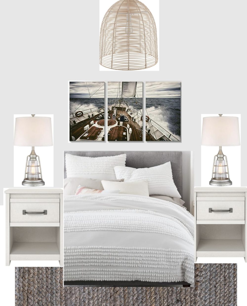 Modern Coastal Bedroom Design Taryn Whiteaker Designs   Langley Guest Room Boat Rug 