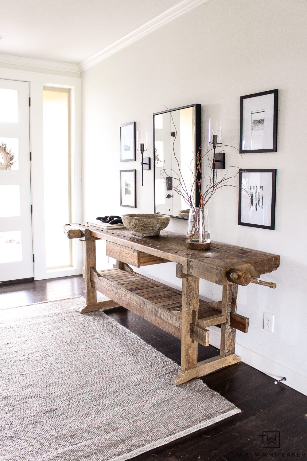 Restoration Hardware Inspired Entry Way - Taryn Whiteaker Designs