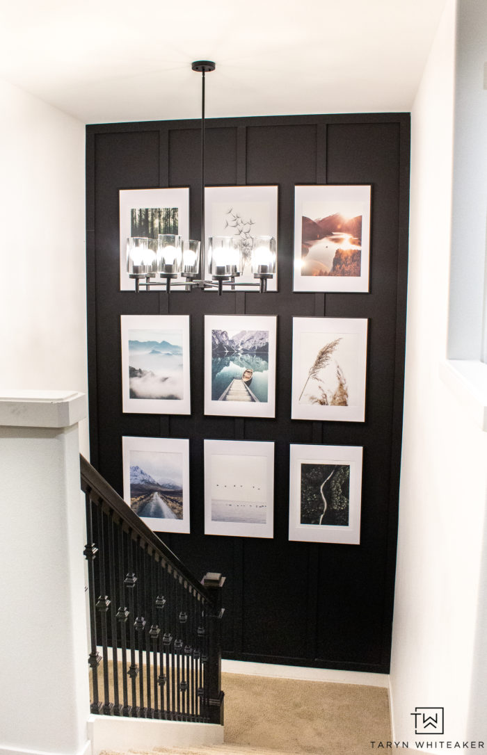 Create a bold gallery wall in your staircase! Take advantage of the unused space and make it decorative!