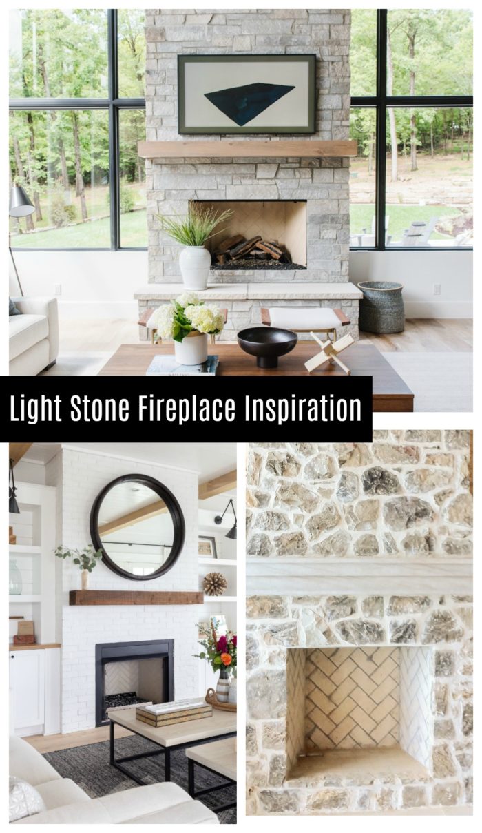 Light stone fireplace inspiration! Get the modern rustic look you are wanting for your home. 