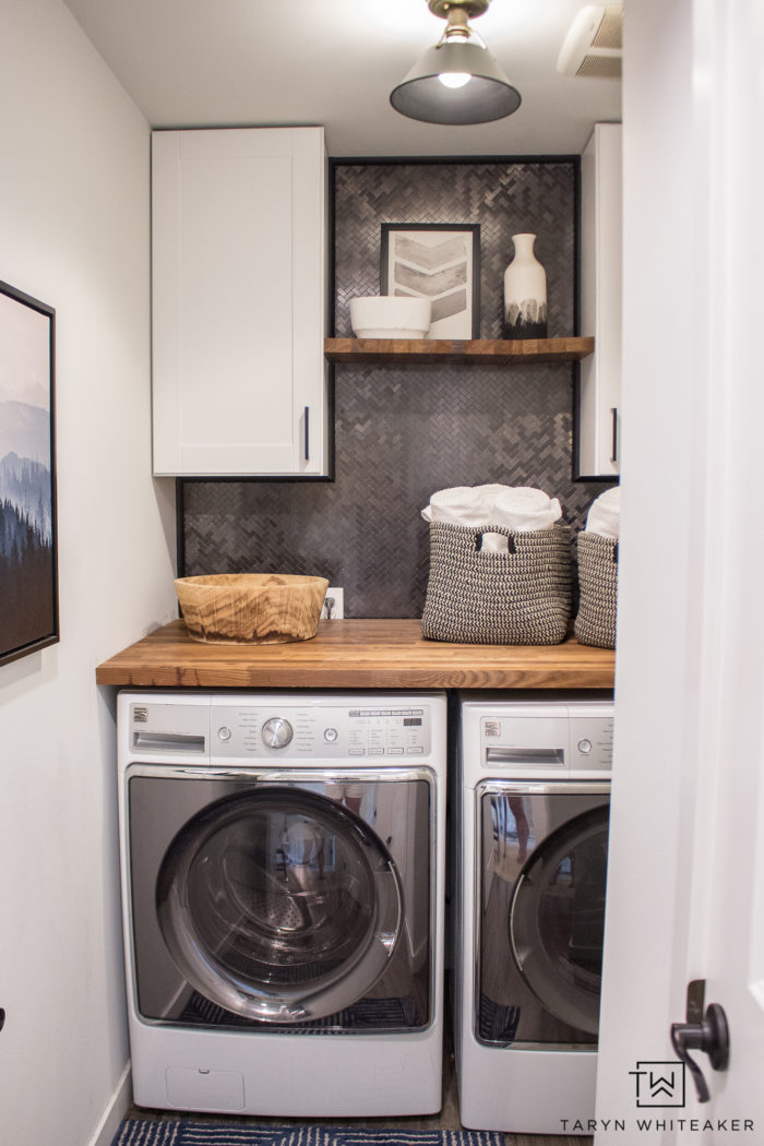 Easy Butcher Block Counter DIY - Our Laundry Room Reveal! 