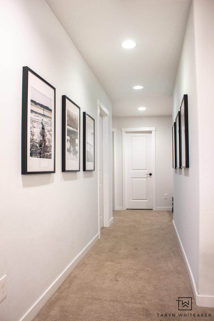 Black and White Hallway Gallery Wall Taryn Whiteaker Designs