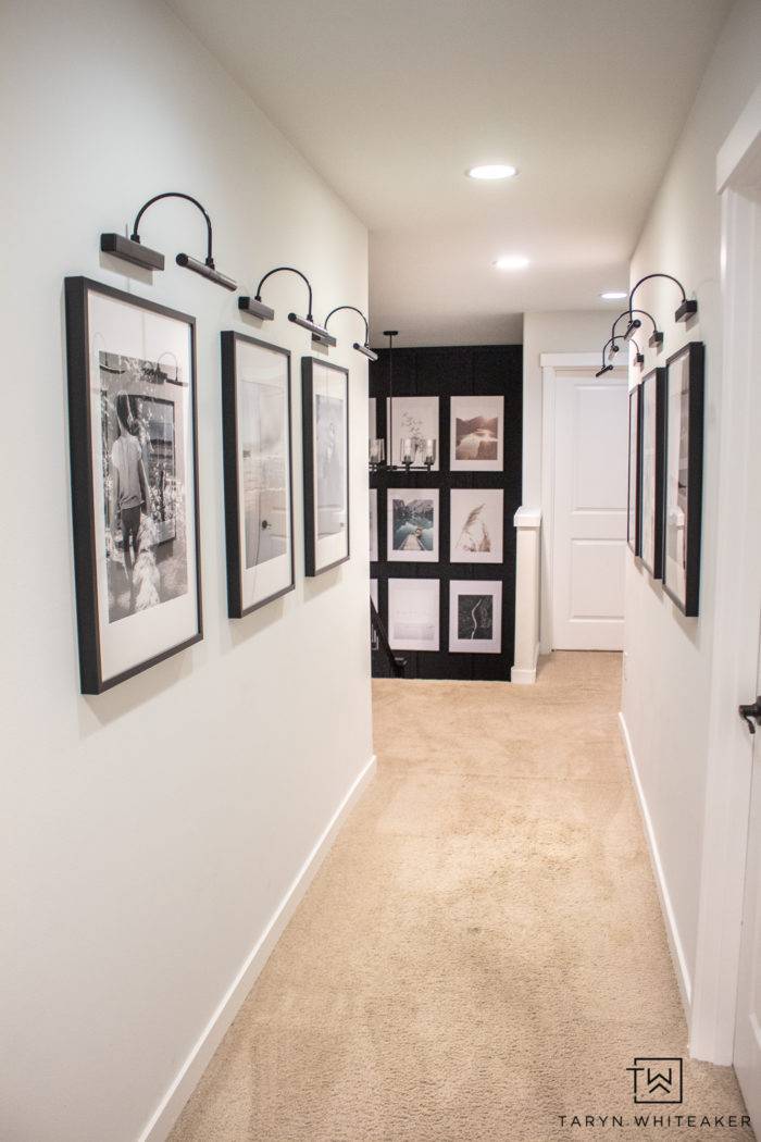 Black and White Hallway Gallery Wall - Taryn Whiteaker Designs