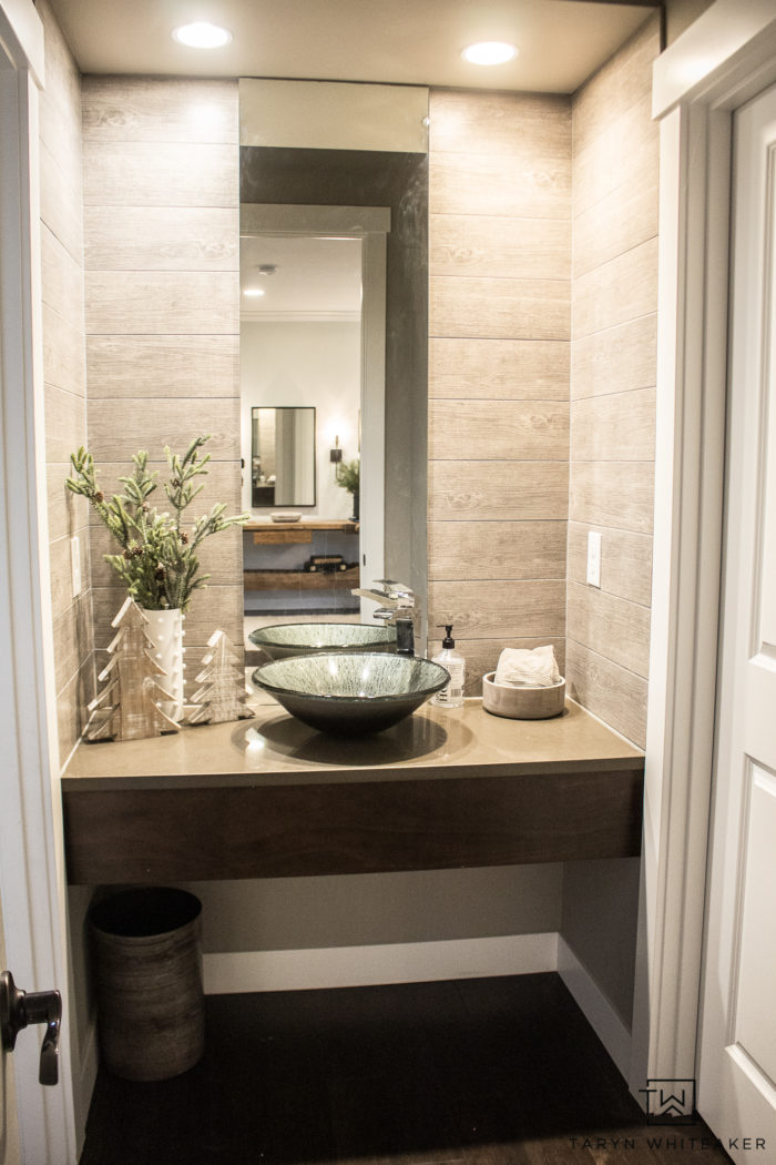 Rustic Modern Powder Room Refresh - Taryn Whiteaker Designs