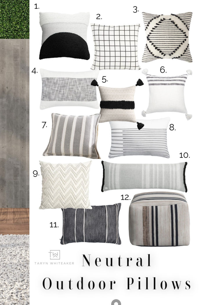 Neutral Outdoor Pillows Taryn Whiteaker Designs