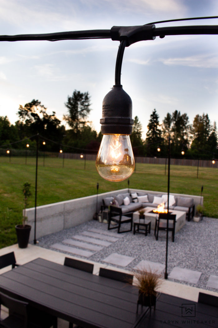 DIY Backyard String Lights - Taryn Whiteaker Designs