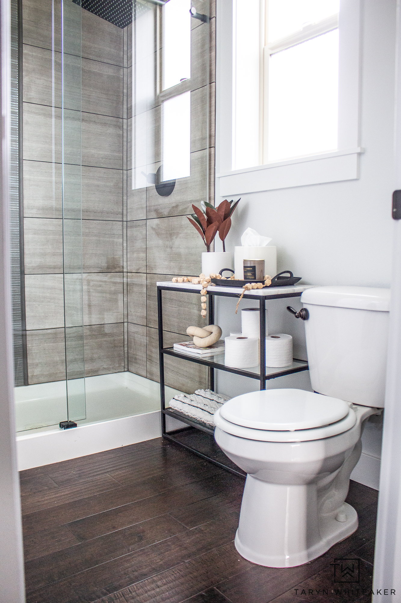 Rustic Modern Powder Room Refresh - Taryn Whiteaker Designs