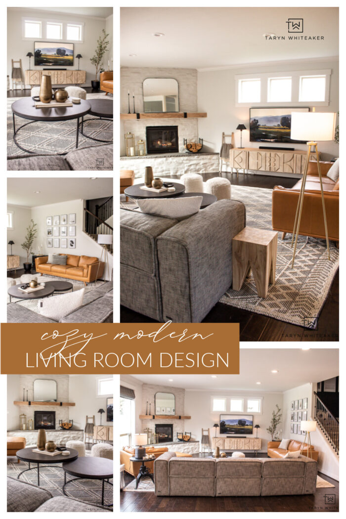 Tour this cozy modern living room. Learn how to make your space feel modern and chic yet full of warmth and texture.