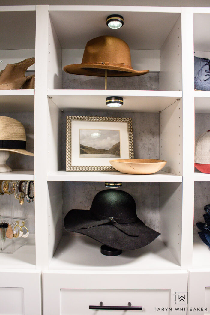 Closet shelf styling, how to display your items in your closet.