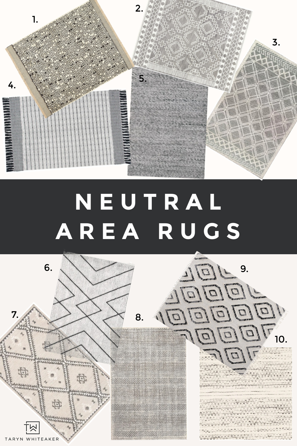 My Top Neutral Area Rugs - Taryn Whiteaker Designs