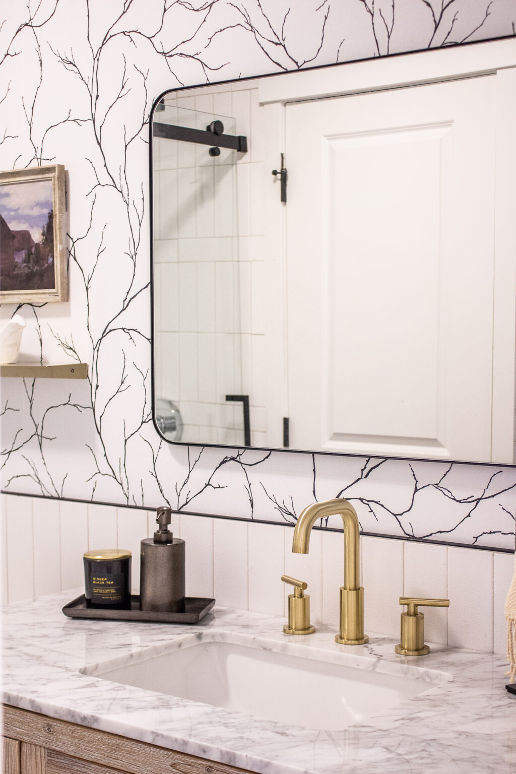 Stylish Black and White Bathroom Renovation - Taryn Whiteaker Designs