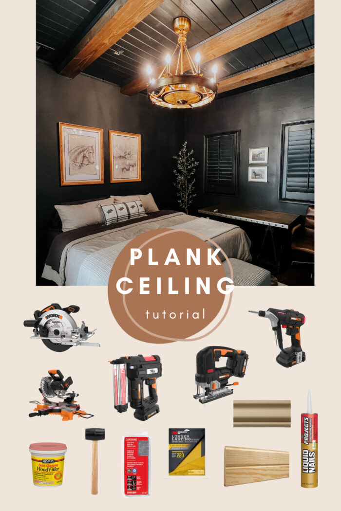 Tips for Installing a Tongue and Groove Ceiling! Get this plank look on your ceiling using boards and WORX Tools. 