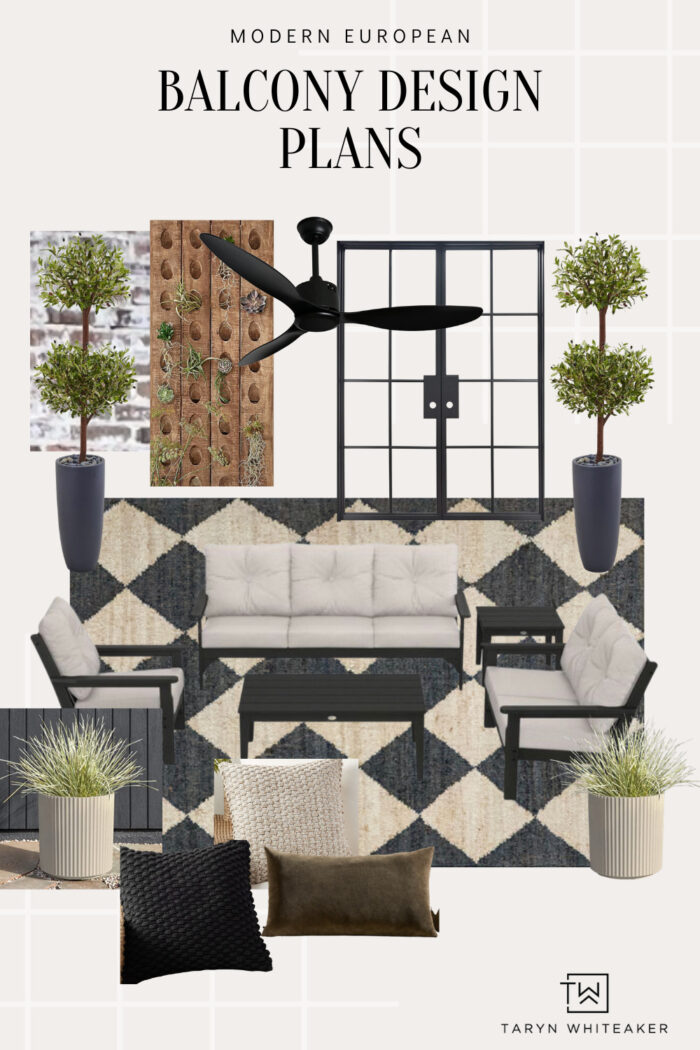 Get the look of a Modern European Exterior Design with these affordable outdoor furniture pieces, lighting and decor. 