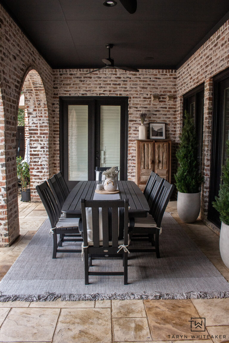 Brick Outdoor Dining Space Refresh - Taryn Whiteaker Designs