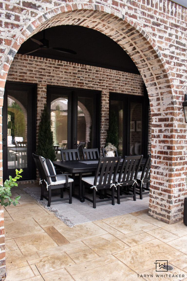 Brick Outdoor Dining Space Refresh - Taryn Whiteaker Designs