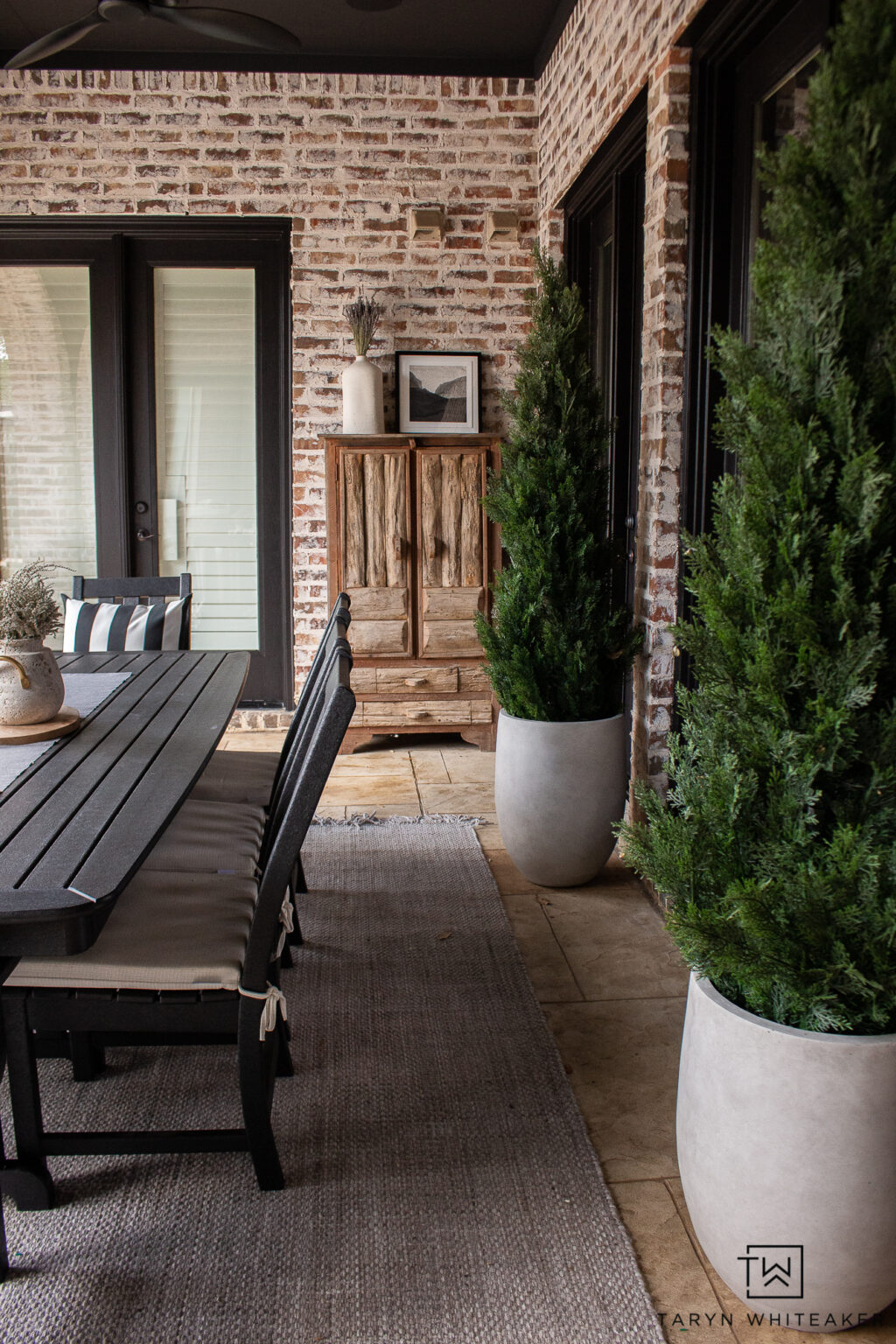 Brick Outdoor Dining Space Refresh - Taryn Whiteaker Designs