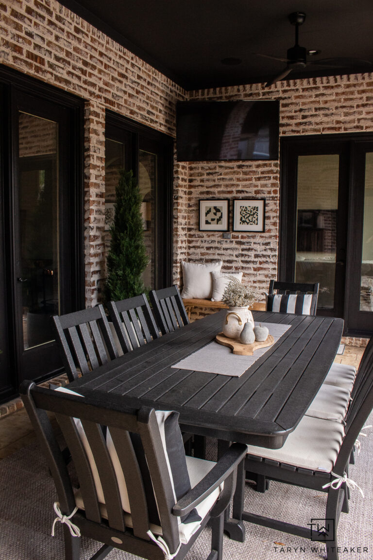 Brick Outdoor Dining Space Refresh - Taryn Whiteaker Designs
