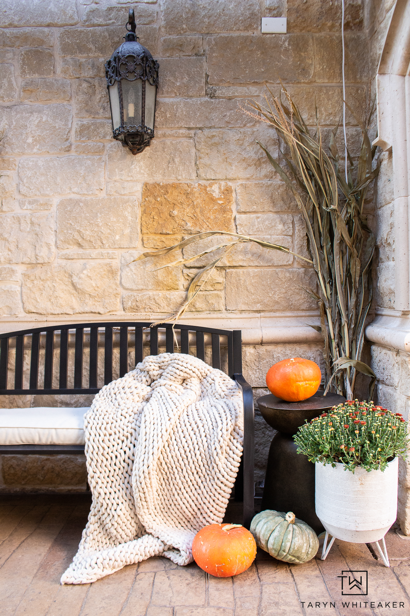 Fall Bench Display - Taryn Whiteaker Designs
