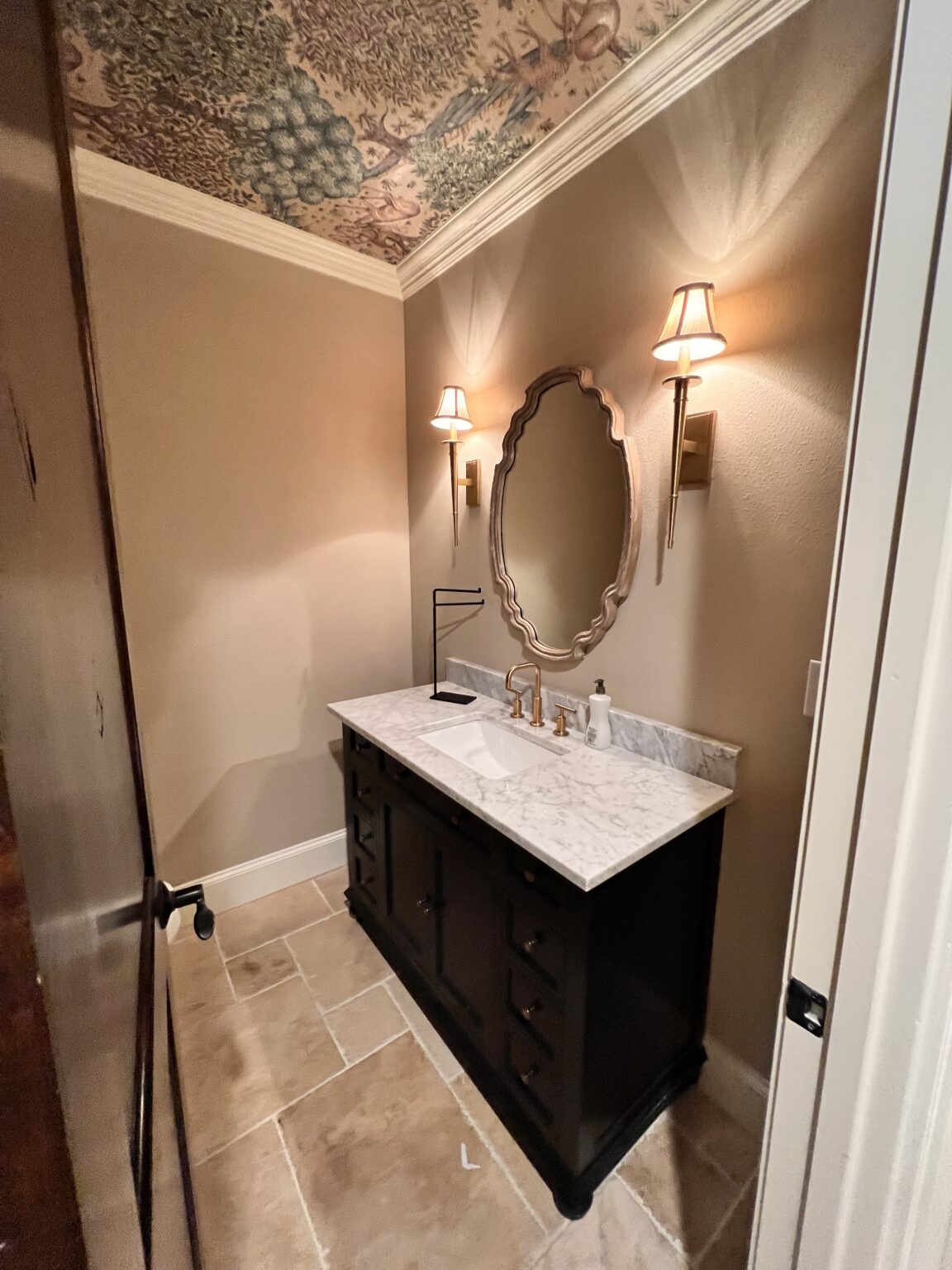 Transitional Powder Room Decor - Taryn Whiteaker Designs