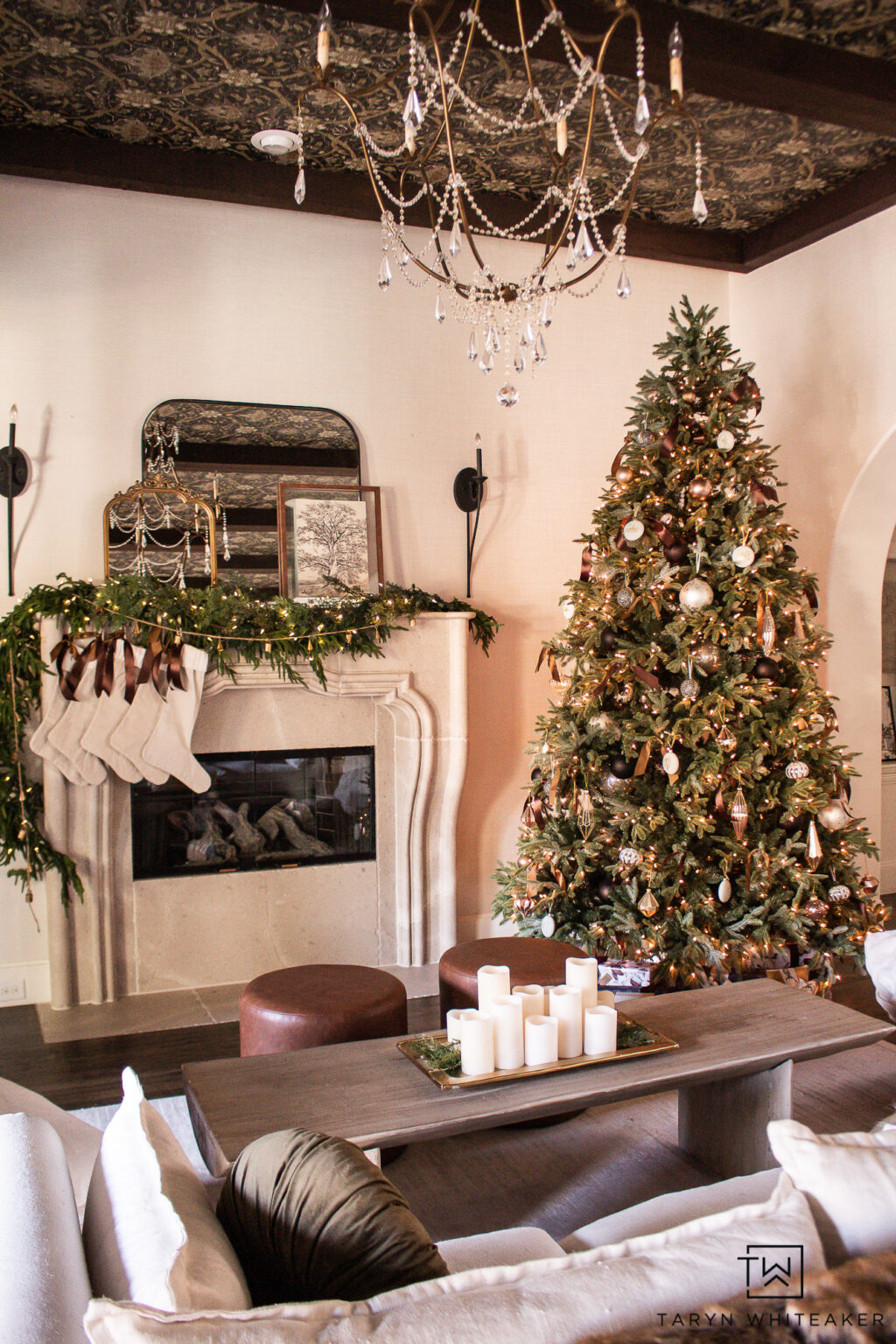 Neutral Vintage Glam Christmas Tree - Taryn Whiteaker Designs