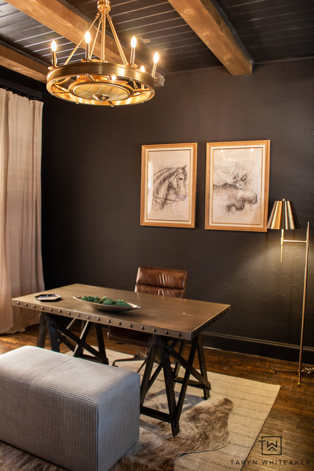 Moody Home Office Decor - Taryn Whiteaker Designs