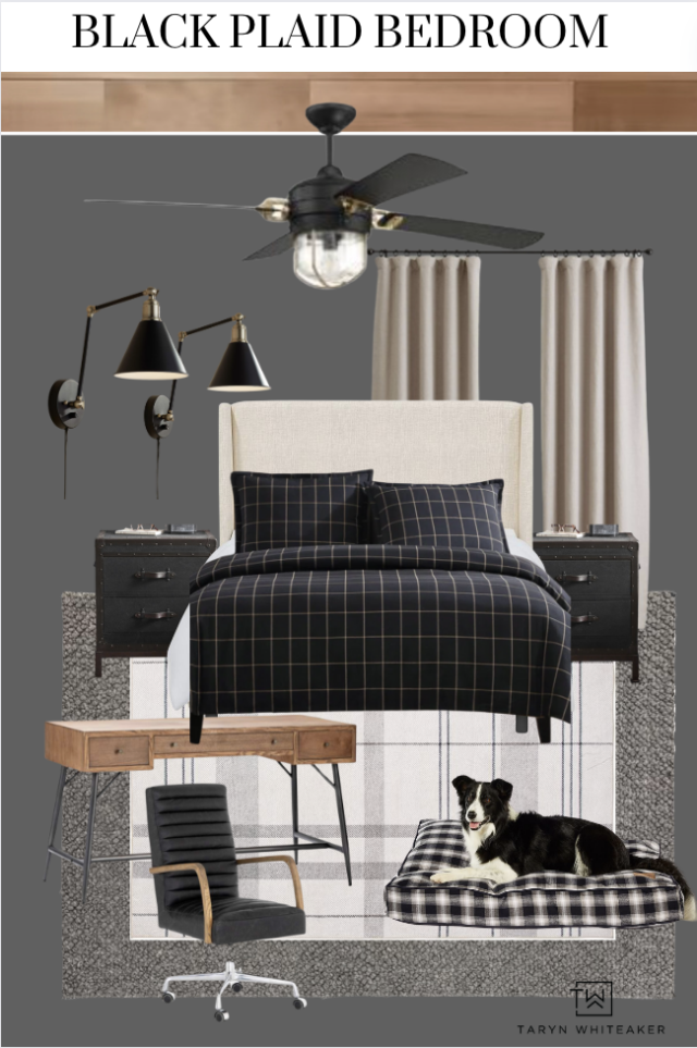Plaid Bedroom Decor & Design - Taryn Whiteaker Designs