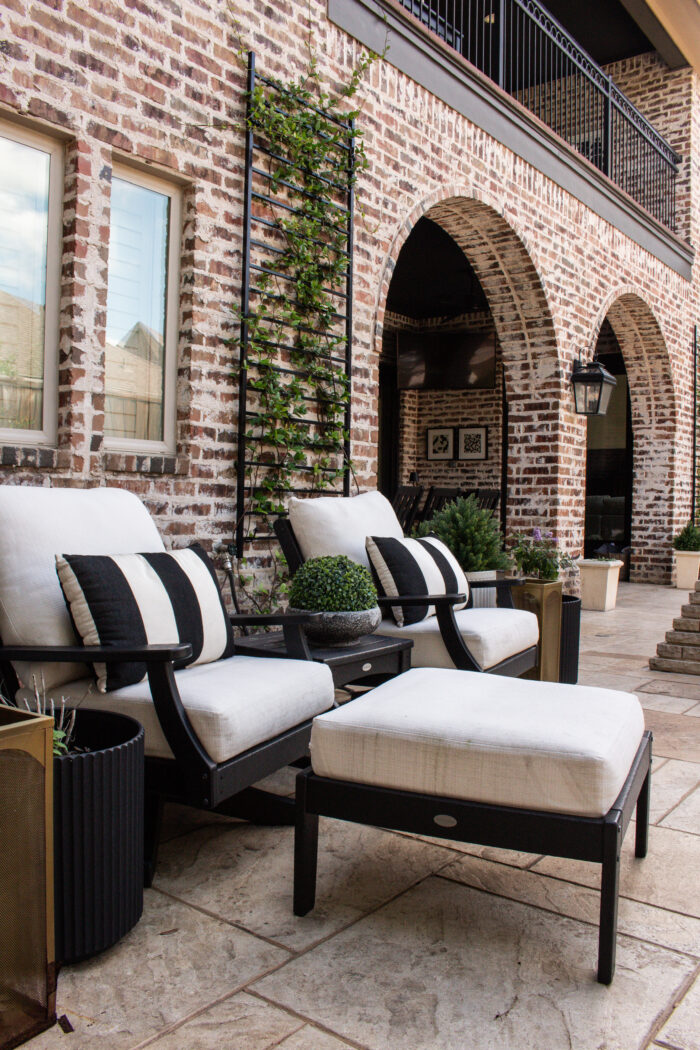 Black and White Transitional Backyard Decor